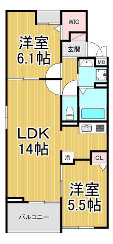 ミツボシヤマモトビレッジ(2LDK/1階)の間取り写真