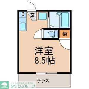 プレジオI(ワンルーム/1階)の間取り写真