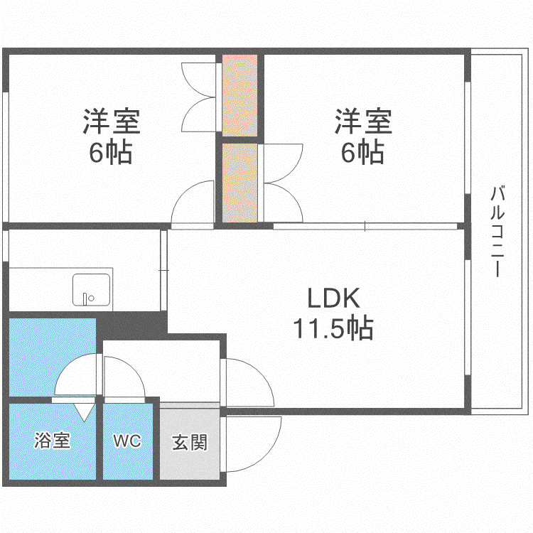 大光参番館(2LDK/2階)の間取り写真