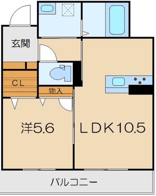 メゾンマービー(1LDK/2階)の間取り写真