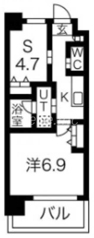 スプランディッド新大阪3(1SK/12階)の間取り写真