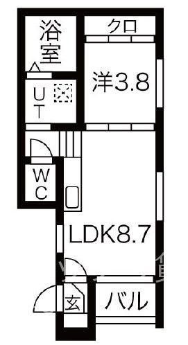 エルカーサ千種(1LDK/3階)の間取り写真