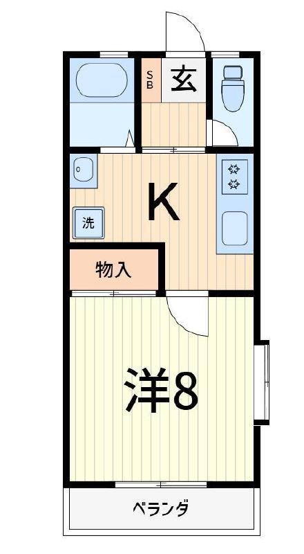 フリーデII(1K/2階)の間取り写真