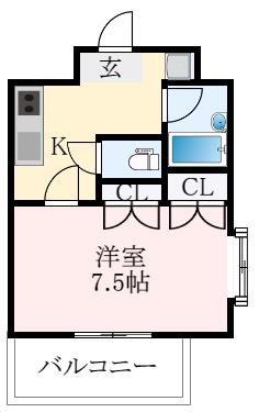 HIYORI1(1K/2階)の間取り写真