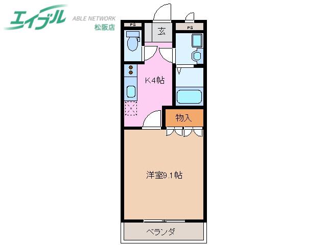 パルティール(1K/1階)の間取り写真