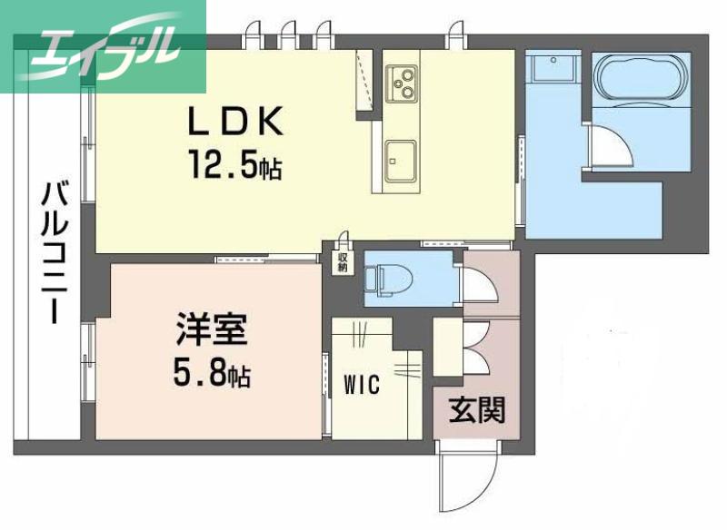 オースピシャス大安寺(1LDK/3階)の間取り写真