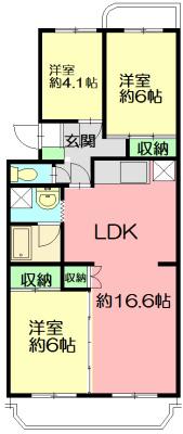 テレパレス辻堂西海岸B棟(3LDK/5階)の間取り写真