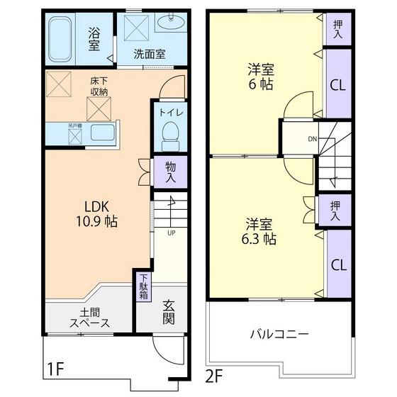 CASA(2LDK/1階)の間取り写真