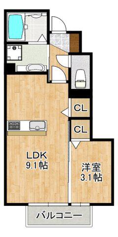 JS STAGEII(1LDK/1階)の間取り写真