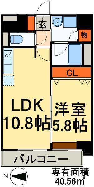 ＪＲ武蔵野線 吉川美南駅 徒歩6分 4階建 築13年(1LDK/1階)の間取り写真