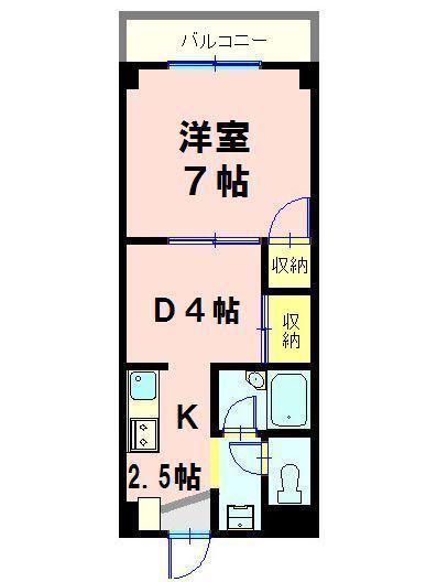 アソシエート21(1DK/3階)の間取り写真