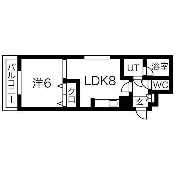 OKビル(1LDK/5階)の間取り写真