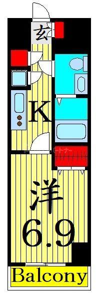 カーサヴェント南千住(1K/4階)の間取り写真