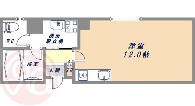 クレアジオーネ中之島西(ワンルーム/4階)の間取り写真