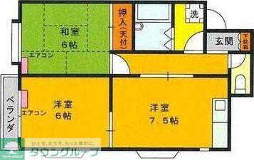 サンハウス(2DK/1階)の間取り写真