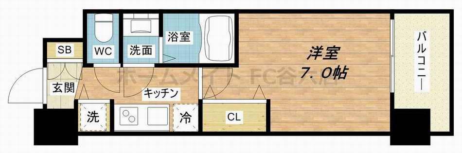 スワンズシティ梅田シエロ(1K/10階)の間取り写真