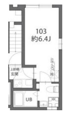 RER堀切(1K/1階)の間取り写真