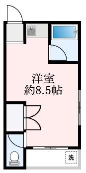 ワンルーム・マンション陶器北(ワンルーム/2階)の間取り写真