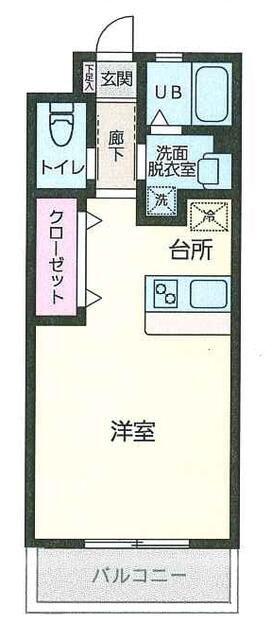 ヴィラ・アンジュ(ワンルーム/2階)の間取り写真