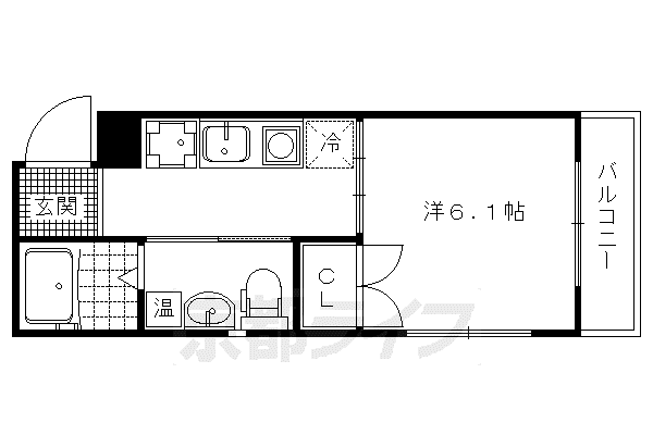 シエルコート北大路(1K/3階)の間取り写真