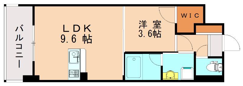 オーキッドレジデンス上呉服(1LDK/3階)の間取り写真