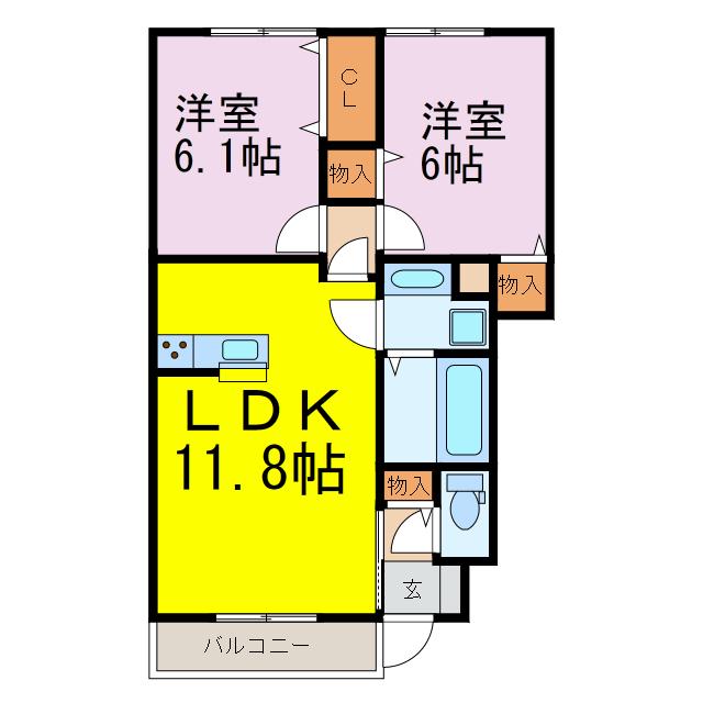 天照アマテラス(2LDK/1階)の間取り写真