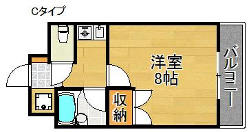 オアシス羽倉崎I(1K/5階)の間取り写真