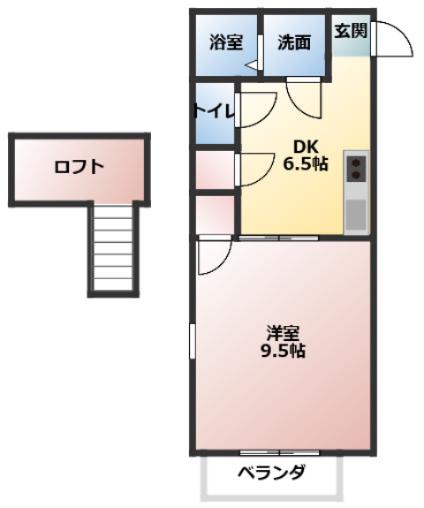 RYUS HOUSE(1DK/2階)の間取り写真