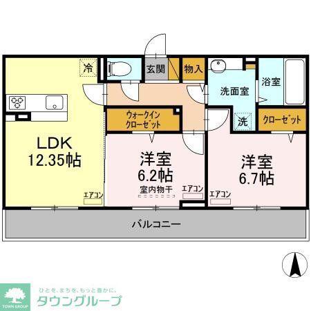 グラナート(2LDK/2階)の間取り写真
