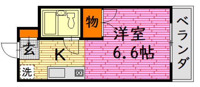 ヴェナールハイム(ワンルーム/1階)の間取り写真