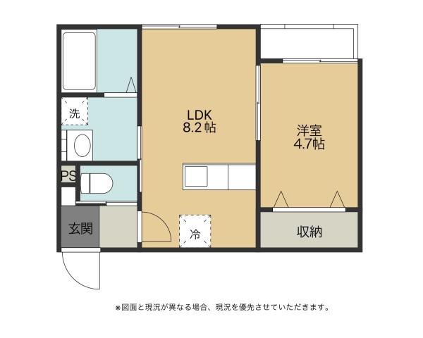 LAPIS I(1LDK/2階)の間取り写真