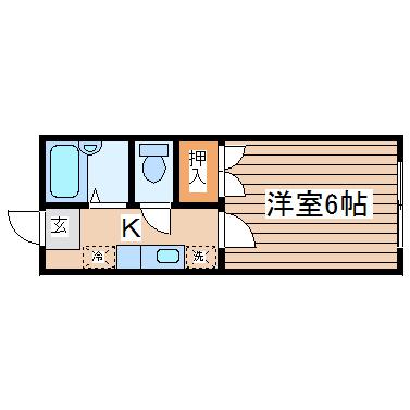 ハイツハーモニー(1K/1階)の間取り写真