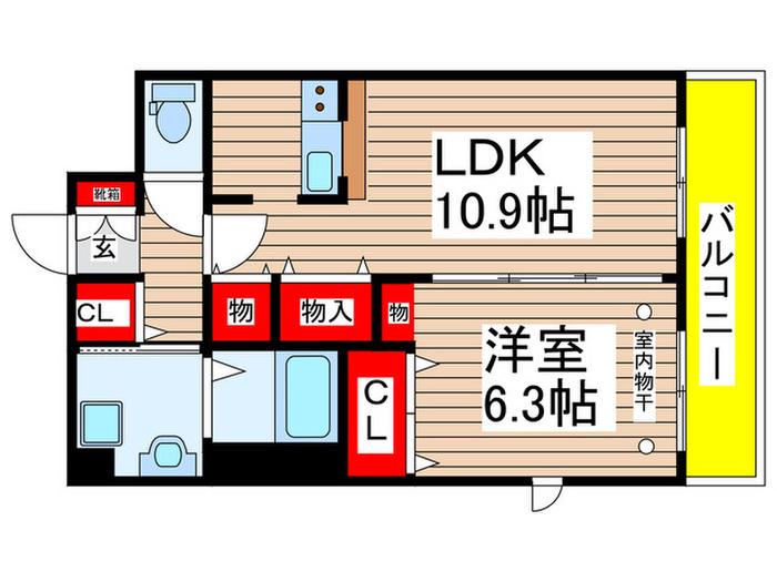 LE-CIEL MK(1LDK/3階)の間取り写真