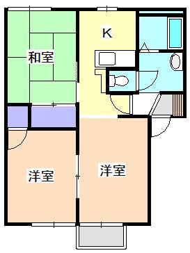 エトワスA(2LDK/1階)の間取り写真