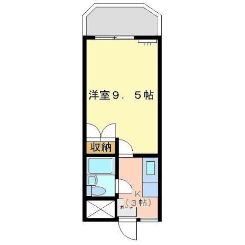 パラシオンMINE(1K/3階)の間取り写真