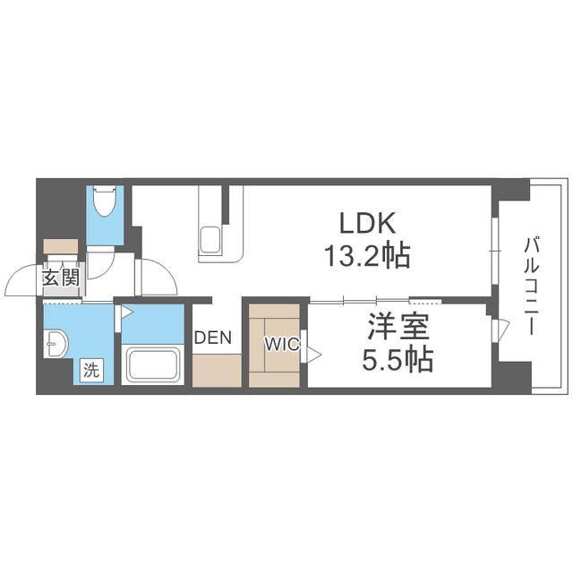 リヴェルナ平尾(1LDK/1階)の間取り写真
