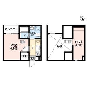 アミカルルーチェ南川アミカルルーチェミナミカ(1K/2階)の間取り写真
