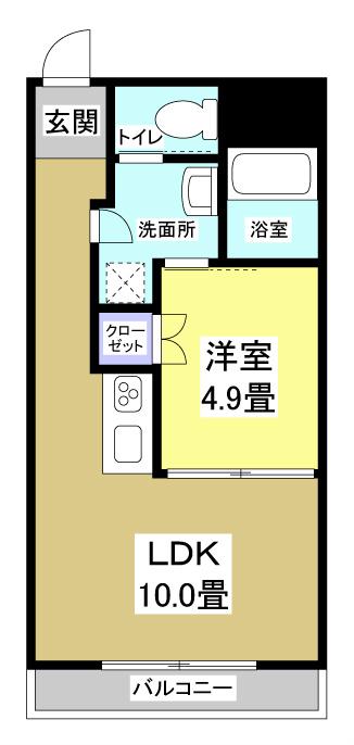 イーストコート(1LDK/9階)の間取り写真