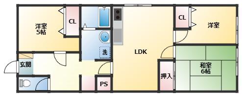 スミイチビル(3LDK/2階)の間取り写真
