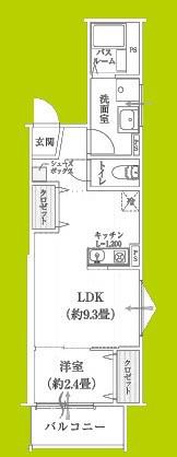 リアフラッツ上ヶ原(1LDK/2階)の間取り写真