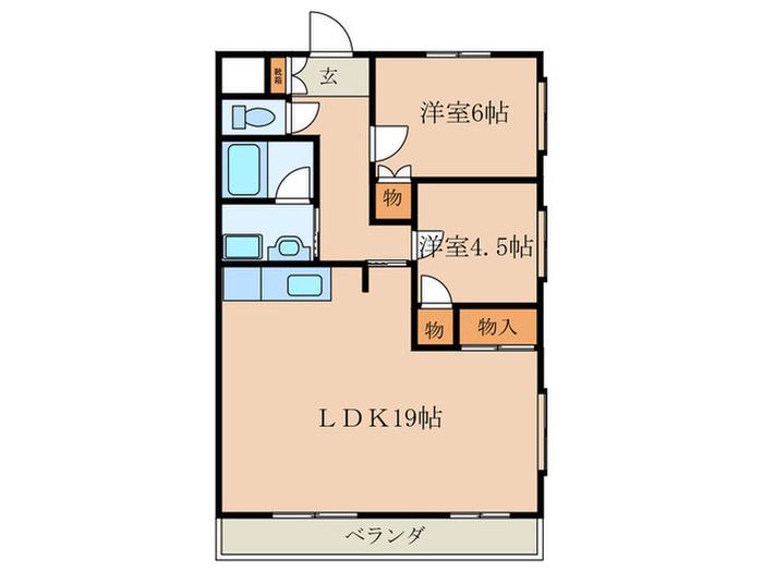 REZIS OBATA(2LDK/3階)の間取り写真