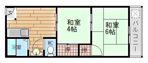 松本マンション(2DK/2階)の間取り写真