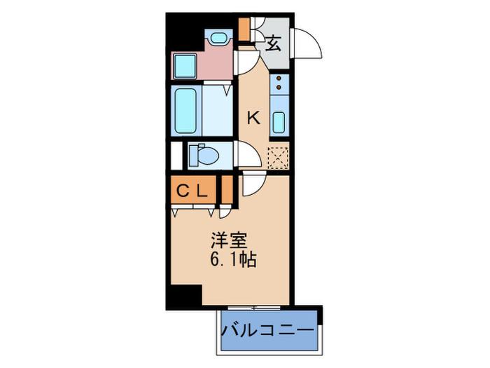 FUJIMAN北梅田(1K/3階)の間取り写真
