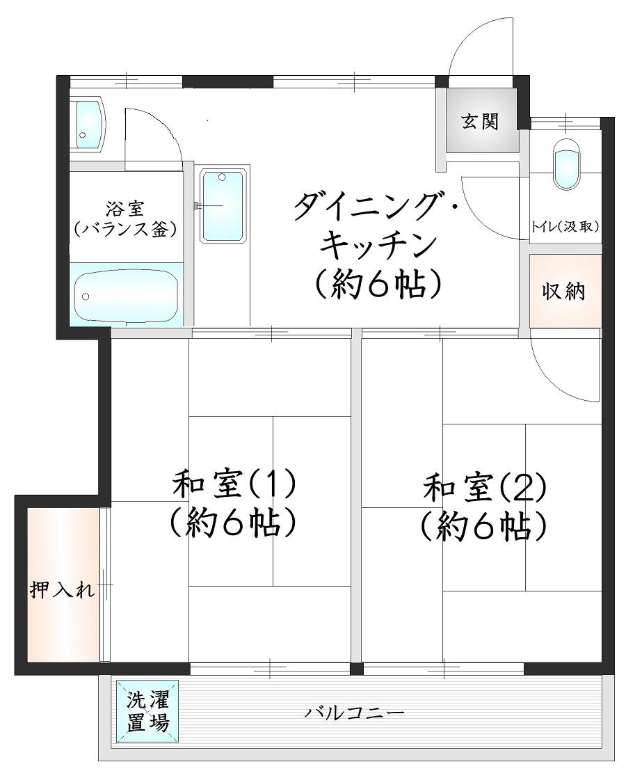 貴船アパート(2DK/1階)の間取り写真
