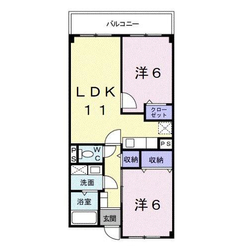 レフィナード吹上(2LDK/4階)の間取り写真