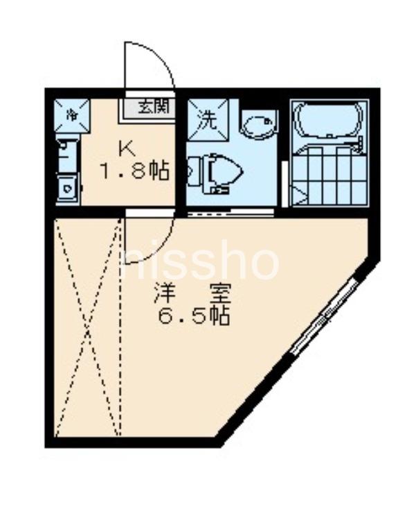 トリアス・アクシス府中本町(1K/3階)の間取り写真
