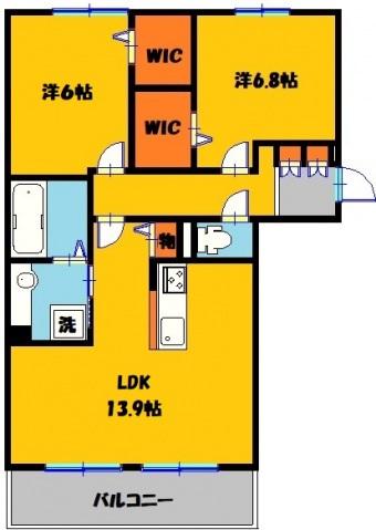 セジュールグリーン G(2LDK/2階)の間取り写真