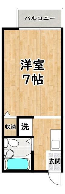 ビーライン塚本(ワンルーム/2階)の間取り写真