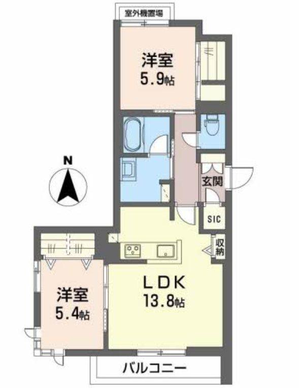 SHA MAION ゆたか(2LDK/3階)の間取り写真