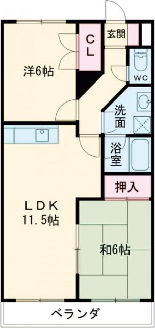 S・FIELD75(2LDK/5階)の間取り写真